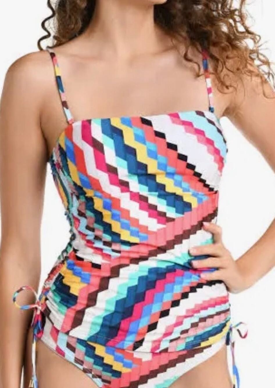 La Blanca Slice Of Paradise Bandeau Tankini Top 6 NWT